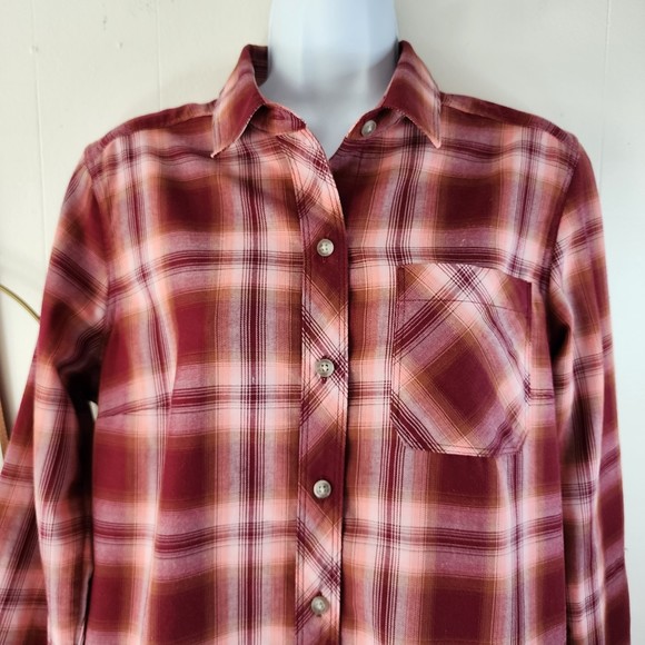 Eddie Bauer Twin Falls Vintage Rose Flannel Shirt Size Medium - Picture 4 of 9